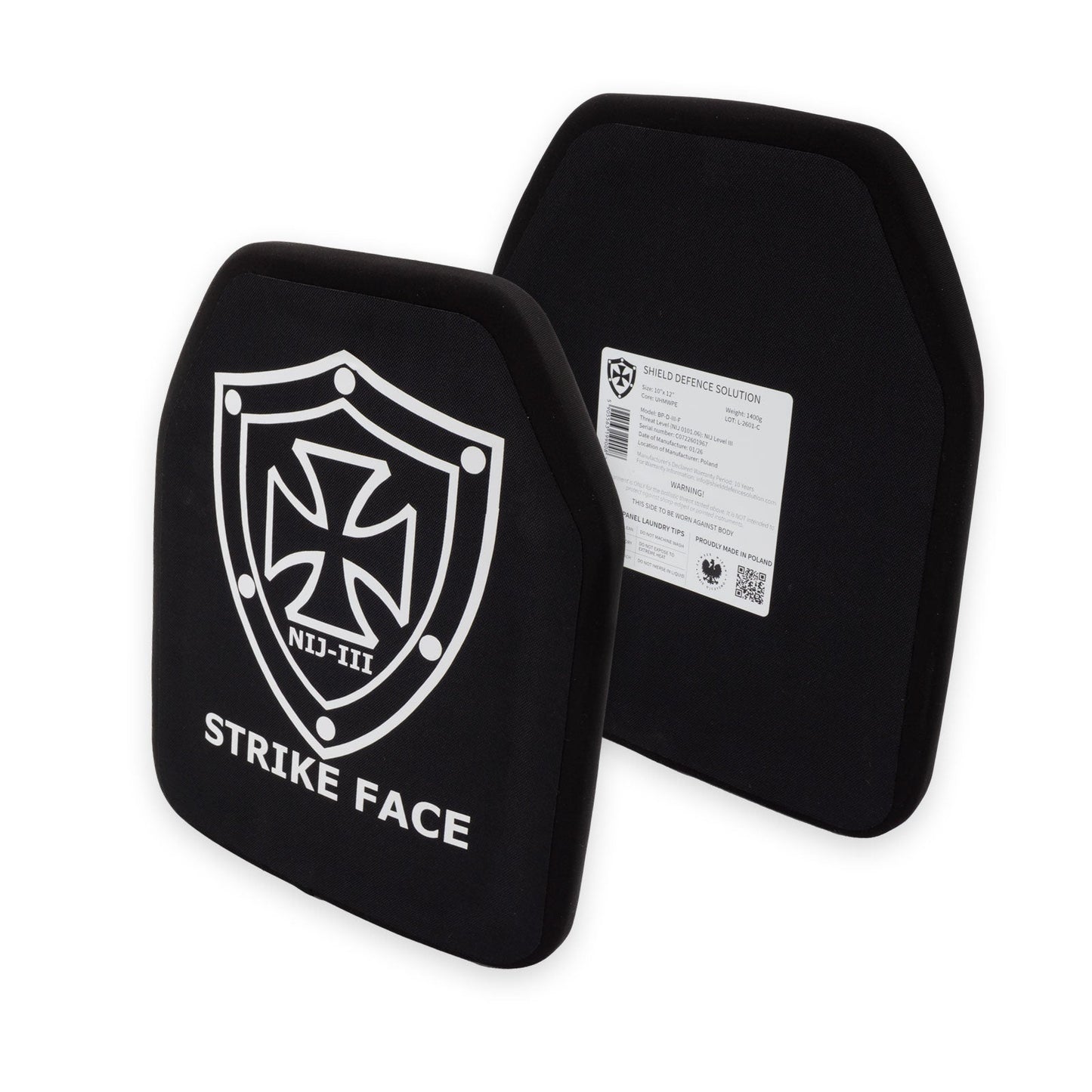 10"x12" Single Curved Front & Flat Back Plates - Shield Defence Solution