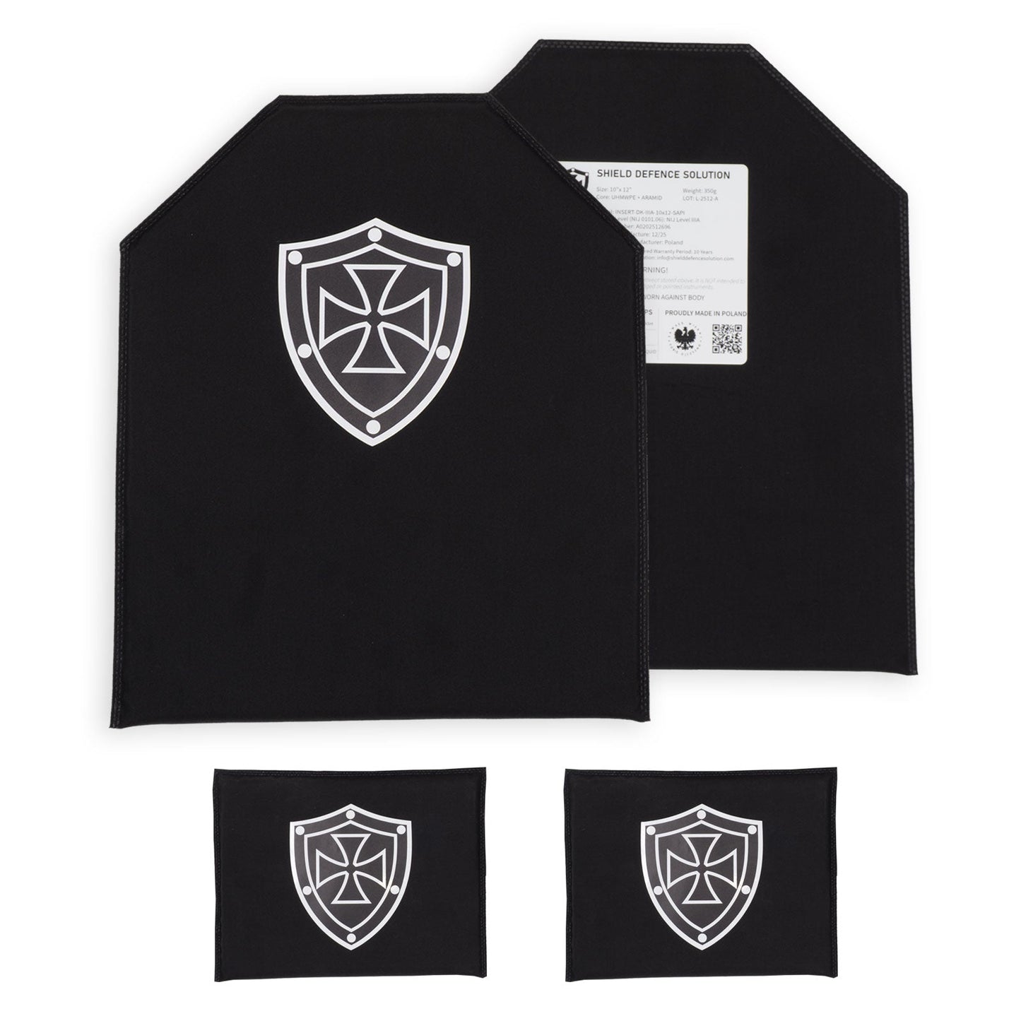 10"x12" Soft Armor Insert Set SAPI | Front, Back, Side Panels - Shield Defence Solution