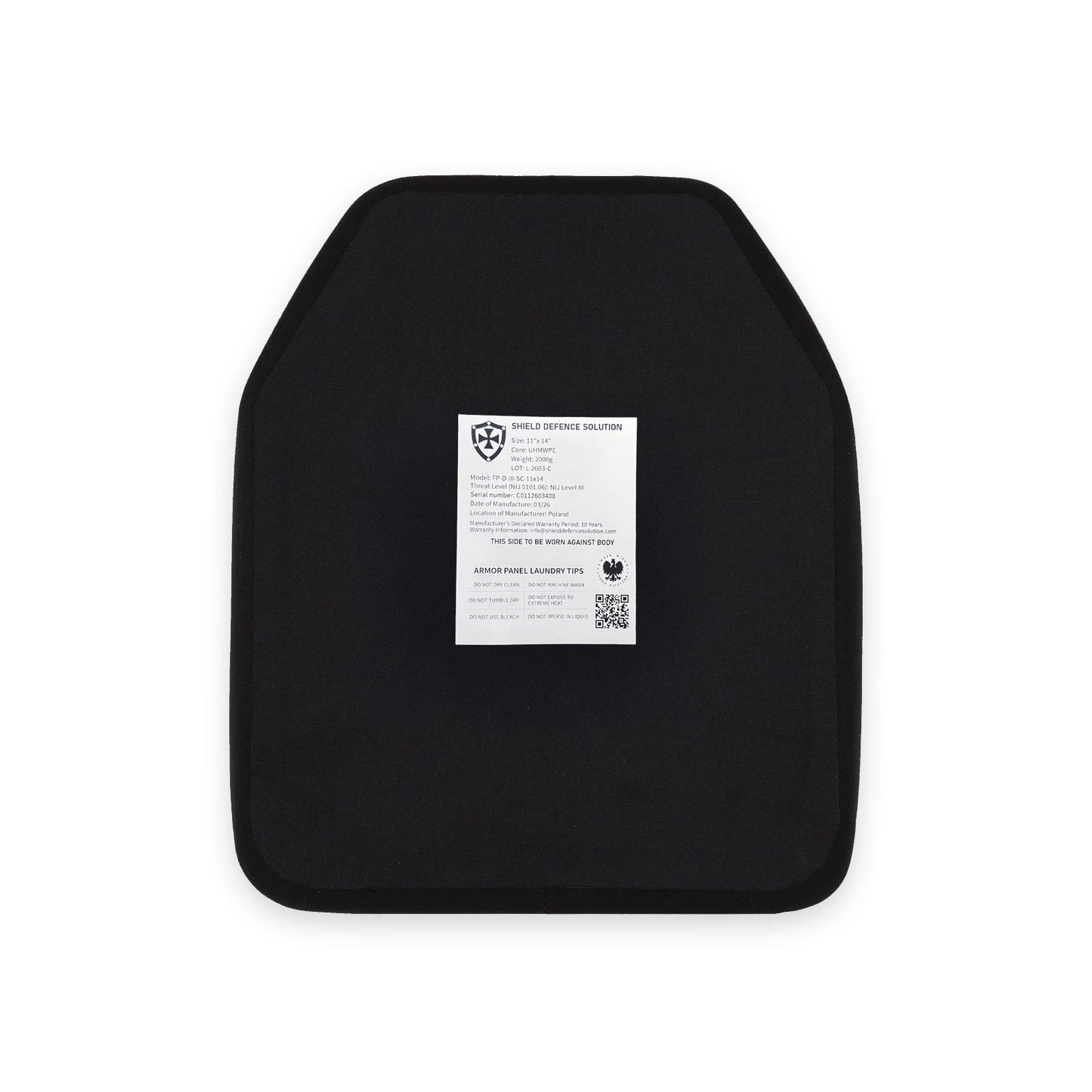 28 × 36 cm SAPI Ballistische Platte – Single Curve Frontplatte