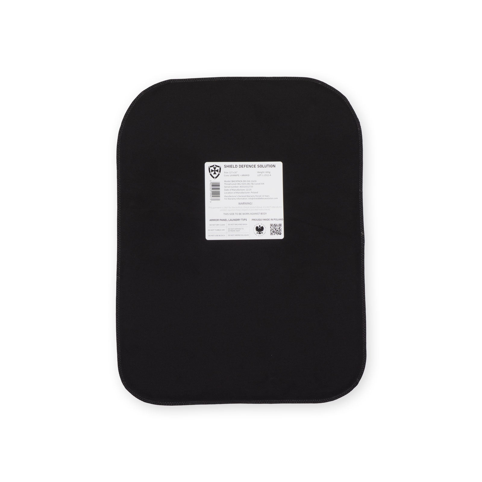 12"x16" Soft Armor Insert for Backpack - Shield Defence Solution