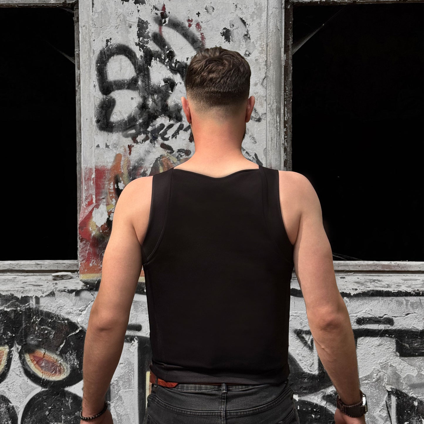 Kugelsicheres verdeckbares erweitertes T-Shirt - Schwarz