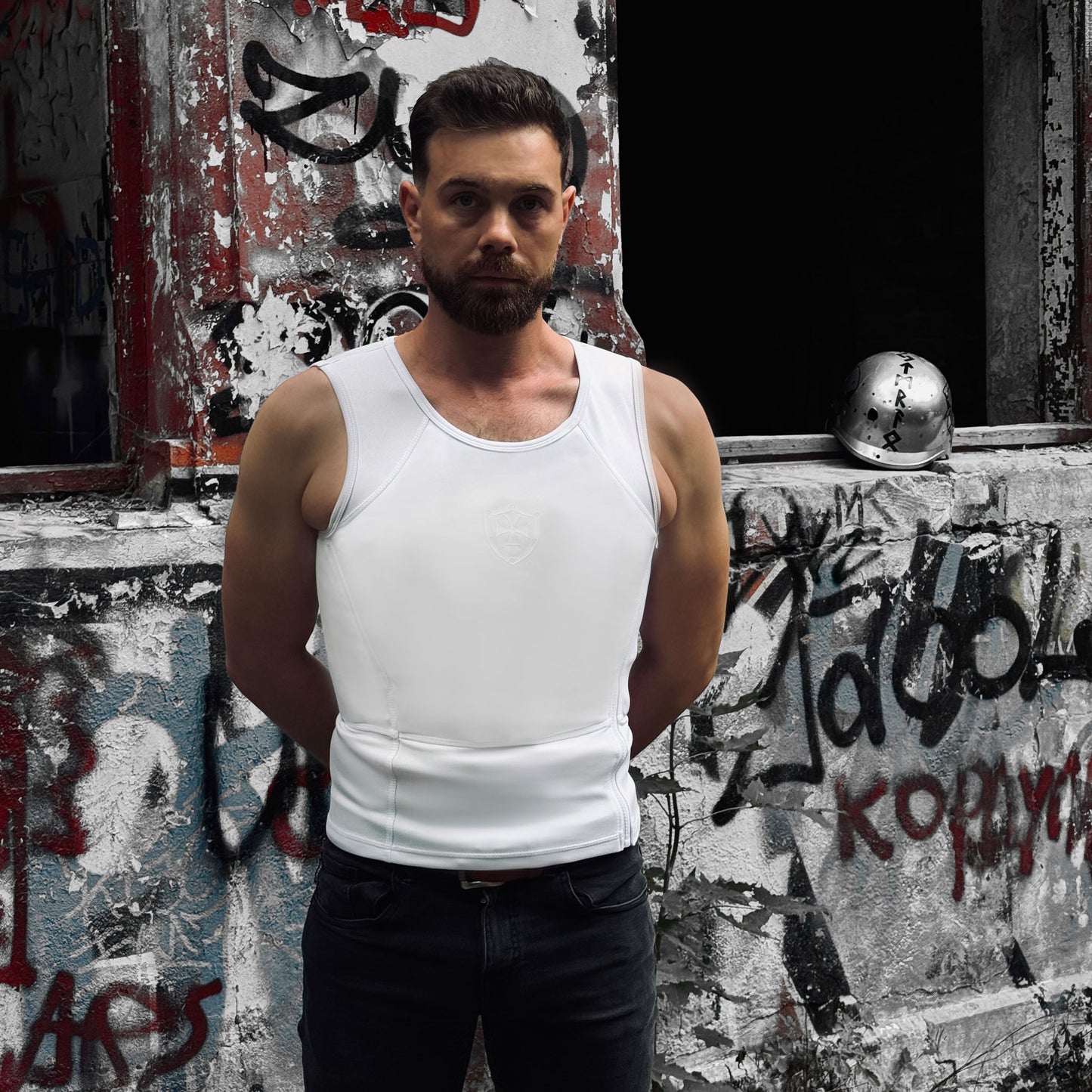 Kugelsicheres verdeckbares Standard T-Shirt - Weiß