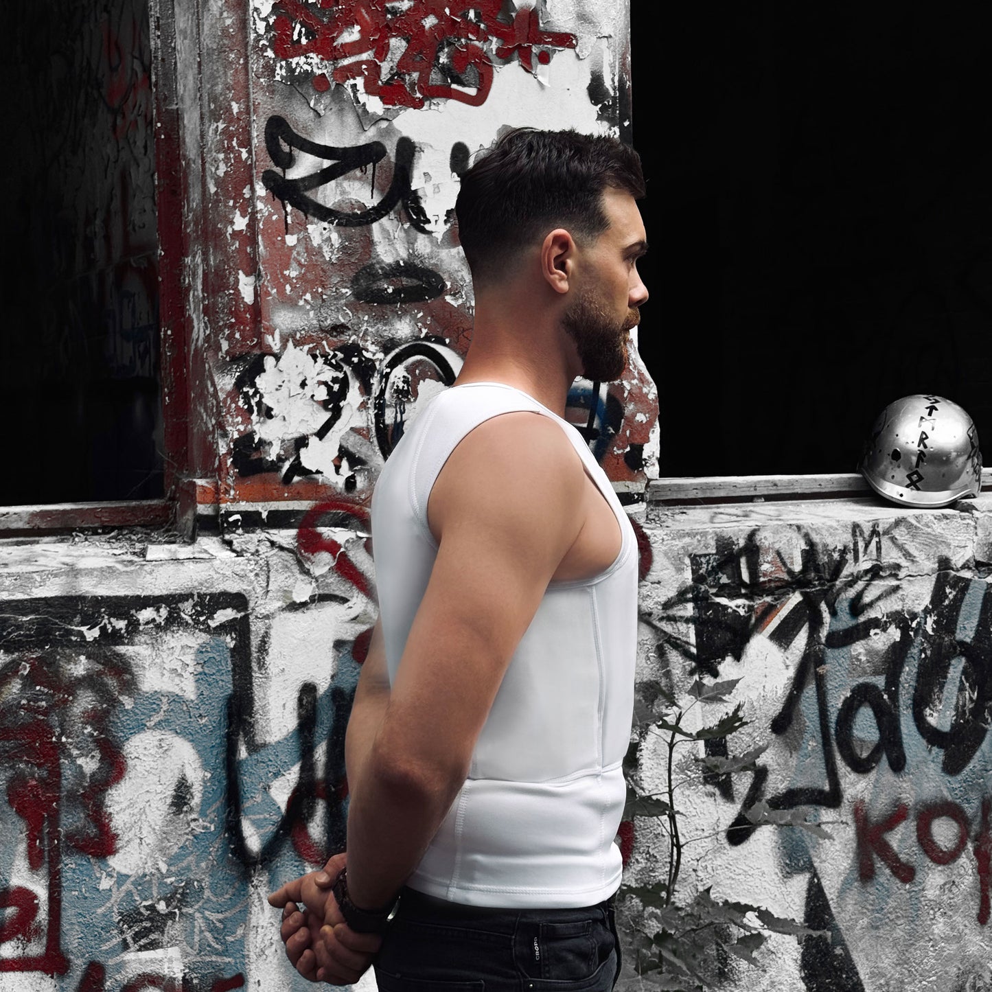 Kugelsicheres verdeckbares Standard T-Shirt - Weiß