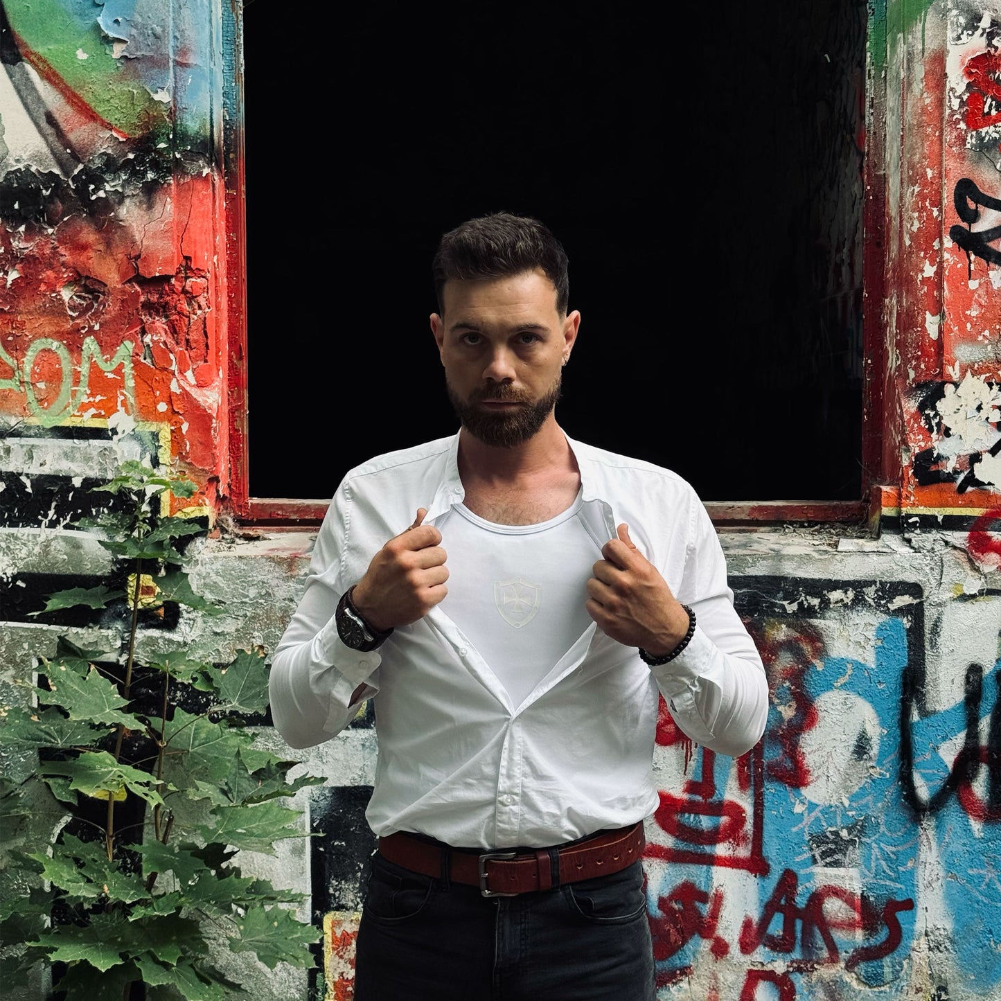 Kugelsicheres verdeckbares Standard T-Shirt - Weiß