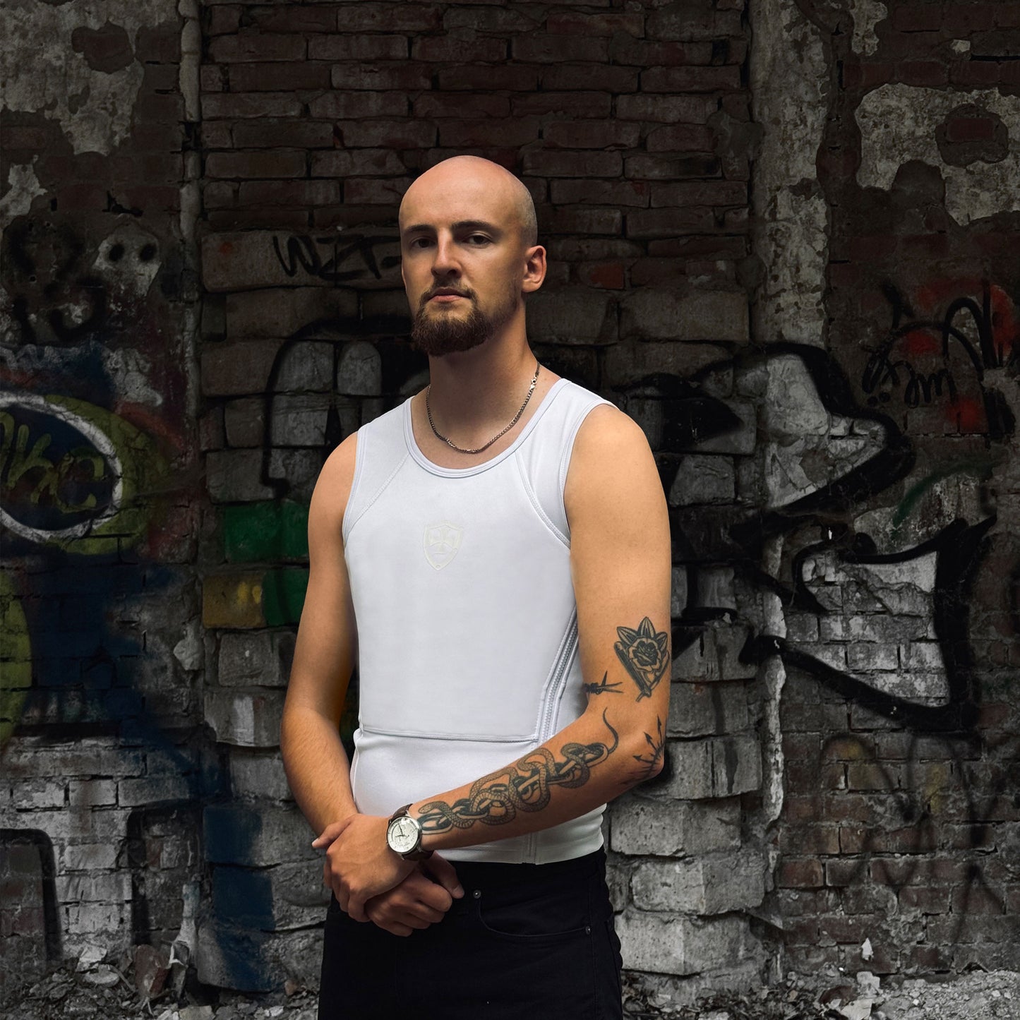 Kugelsicheres verdeckbares Standard T-Shirt - Weiß