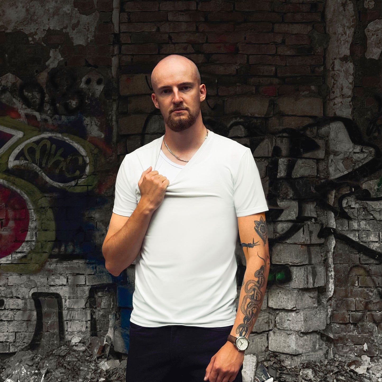 Kugelsicheres verdeckbares Standard T-Shirt - Weiß