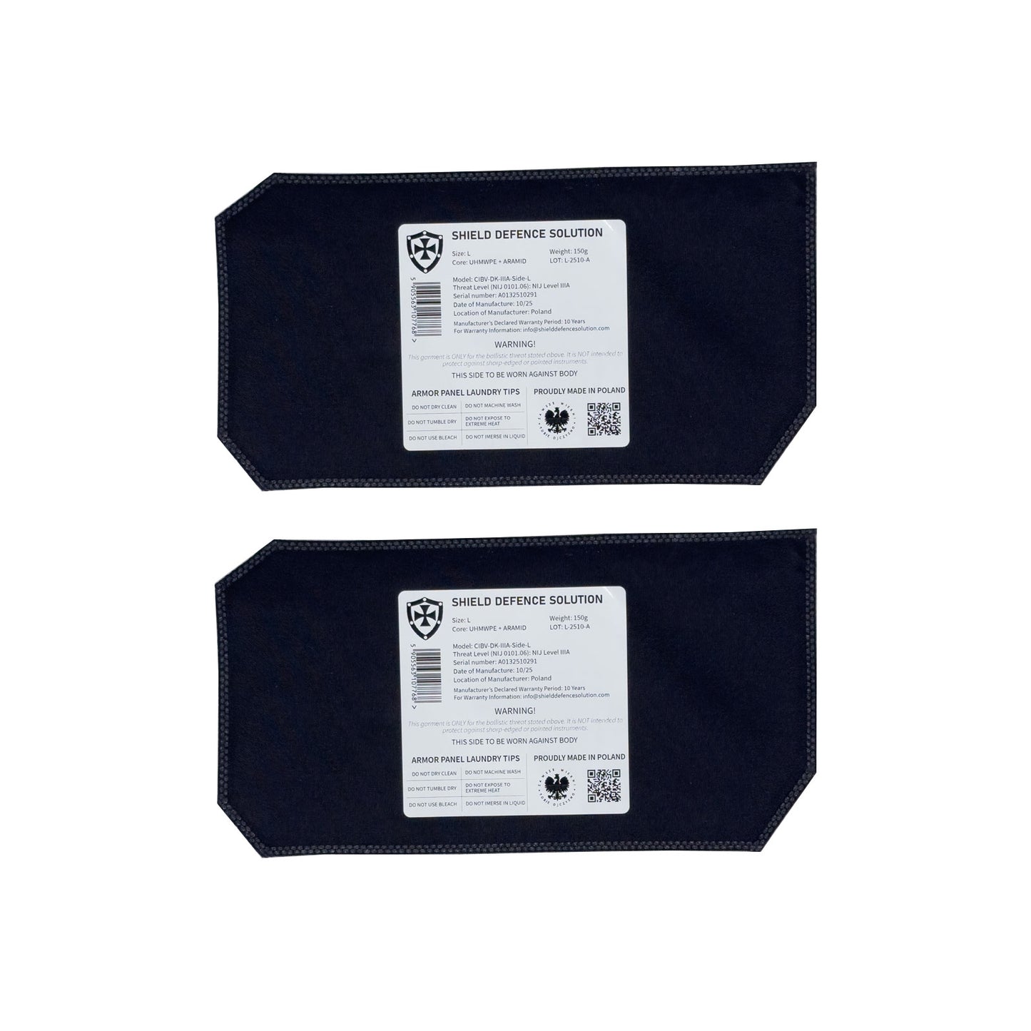 Vollständiger Satz weicher ballistischer Einsätze für Templars Gear CIBV Cataphract