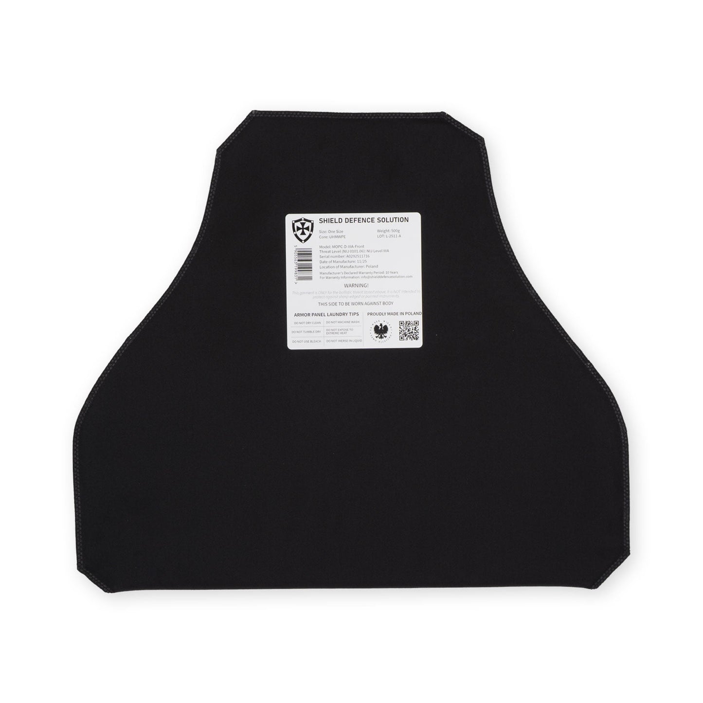 MOPC Soft Armor Inserts – Front & Back Protection Set - Shield Defence Solution