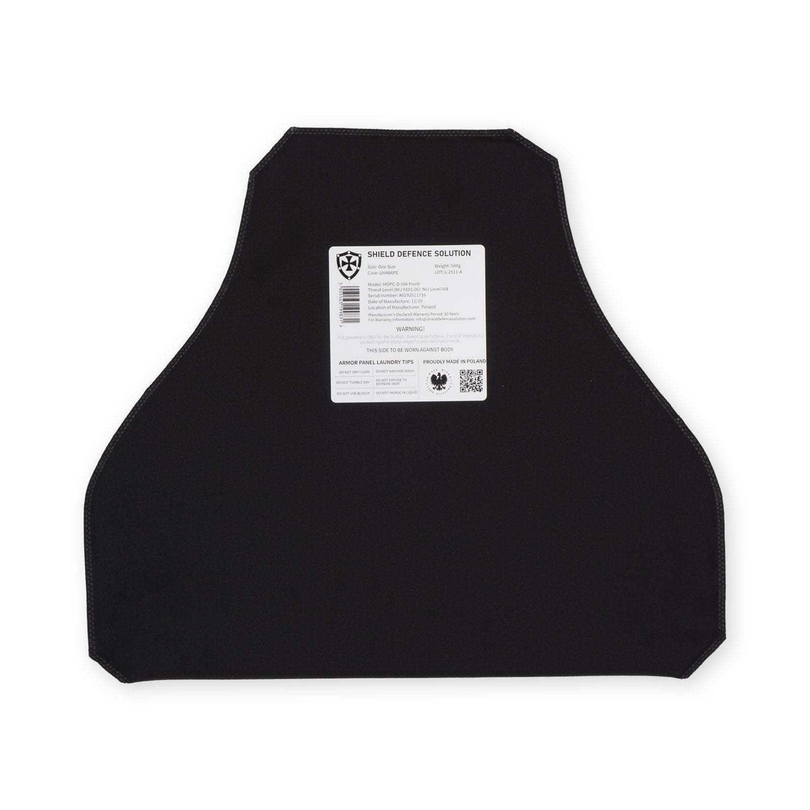 MOPC Soft Armor Inserts – Front & Back Protection Set - Shield Defence Solution